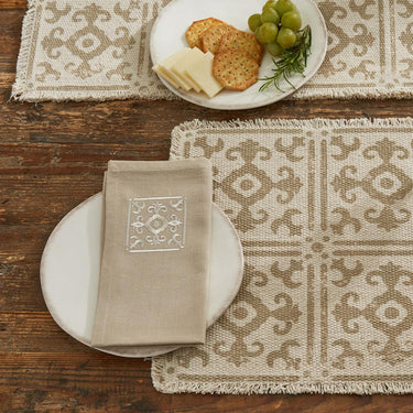 Tiles Embroidered Napkin Set of 12 Park Designs - The Fox Decor